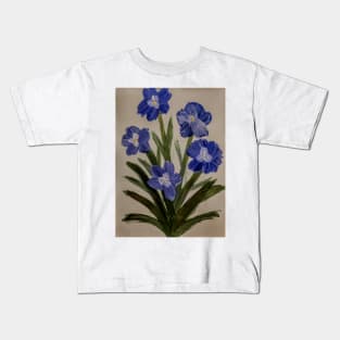 simple Blue flower growing wild Kids T-Shirt